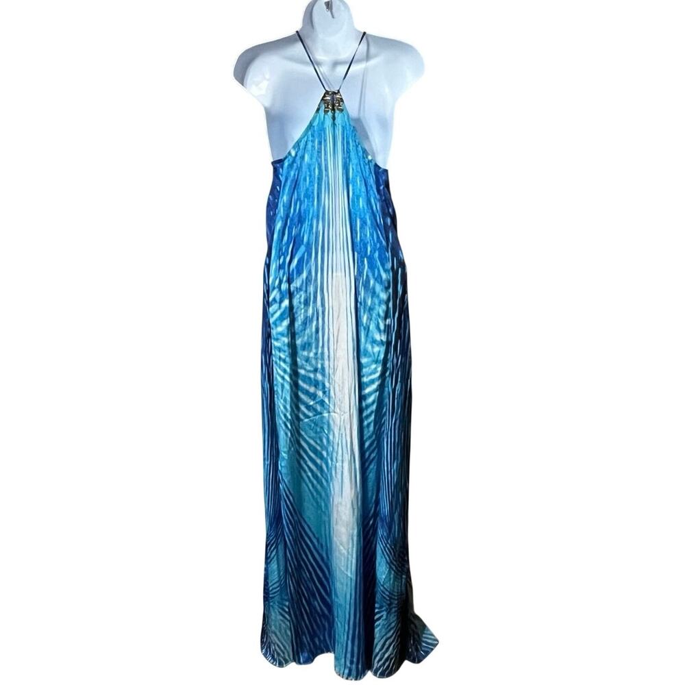 True Colours La Moda Blue Exotic Racerback Maxi Dress Cover Up S/M Resort Beach - Picture 5 of 11